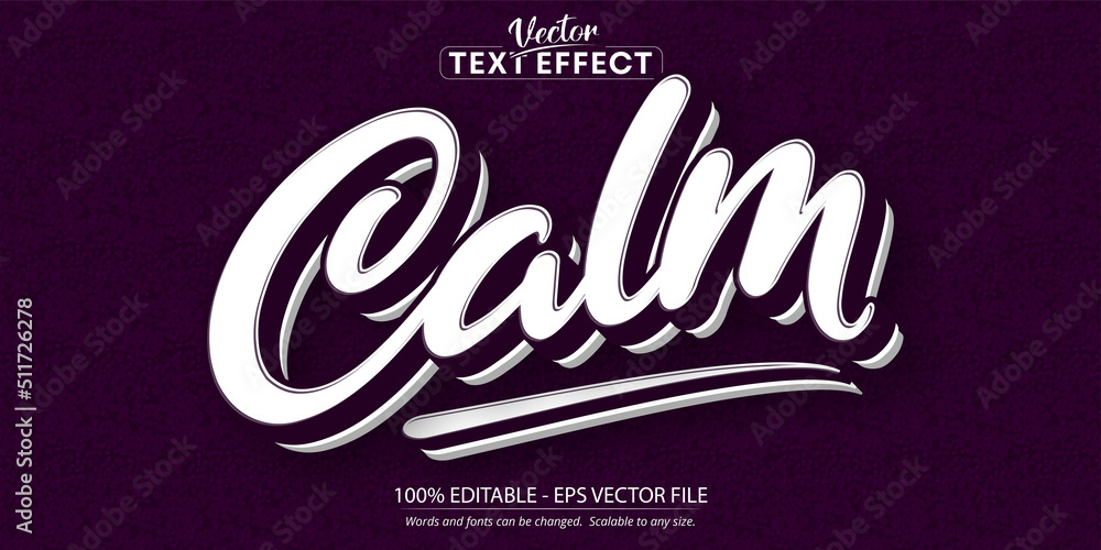 Wall mural calm text, minimalistic style editable text effect