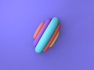 Beautiful multicolor Abstract shape 3D render image