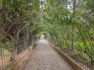 A walk on inside the magnificent Alhambra in Granada, Andalucia, Spain