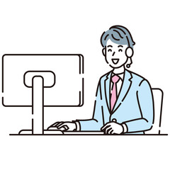 人物イラスト　線画