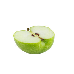 Fresh green apple isolated on white background.