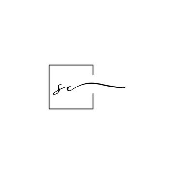 recommend clip art: SC signature square logo initial concept with high quality logo design