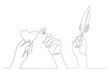 hand drawing by one continuous line, sketch vector