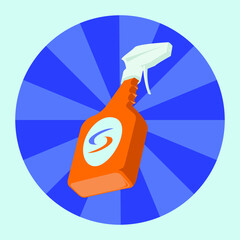 Spray bottle of cleaning product, fat, grease, dirt remover, easy clean hygiene supply