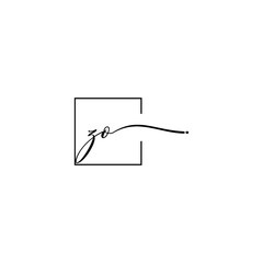 ZO signature square logo initial concept with high quality logo design