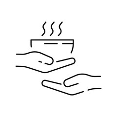 Obraz premium Global food crisis world line icon. Grain, wheat or cornflour. Hunger, poverty and famin. Help market flour price. Outline poor famine vector icon