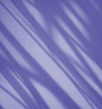 Natural shadow overlay clean minimal background with color of the year 2022, very peri, periwinkle blue hue. For your display, flat lay, presentation, backdrop, or mockup concept.
