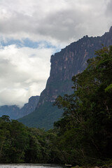 Tour of the Carrao River, in the Canaima National Park. Auyantepui Mountain. Tepuis