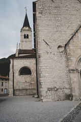 Italy, June 2022: view of the village of Venzone, destroyed and rebuilt after the 1976 earthquake, in the Friuli Venezia Giulia region