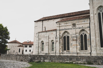 Italy, June 2022: view of the village of Venzone, destroyed and rebuilt after the 1976 earthquake, in the Friuli Venezia Giulia region