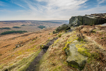 Countryside near Burbage Brook, Peak District National Park, England, UK