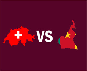 Switzerland And Cameroon Map Symbol Design African And European football Final Vector African And European Countries Football Teams Illustration