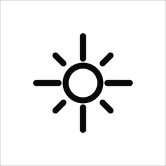 Sun Icon for Brightness, Intensity Setting icon Vector