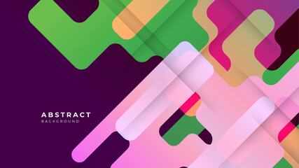 Modern colorful purple and green abstract background for business presentation design template with geometric shapes