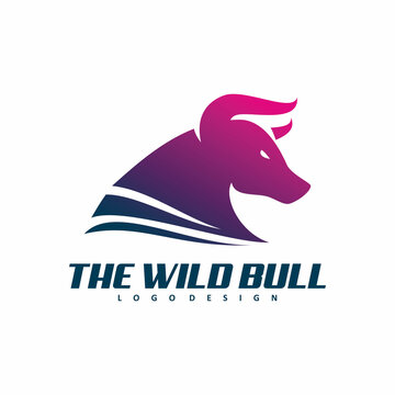 full color bull logo design