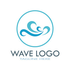 Fototapeta premium water wave logo design template icon vintage vector