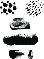 Vector brushes collection. Modern art brush strokes