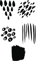 Vector brushes collection. Modern art brush strokes
