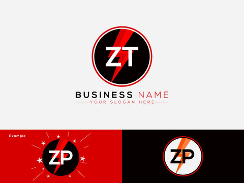 Colorful ZT tz Logo Icon, Creative zt Letter Logo Image Design For Electrical Business