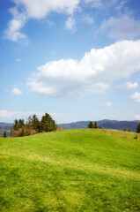 Fototapeta na wymiar View of The Pieniny (the Pienin Mountains) on a sunny day, Poland.