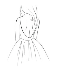 Vector illustration of a bride in a wedding dress