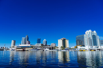 Tampa downtown and hillsborough river landscape	