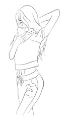 Vector illustration of a young woman taking a selfie