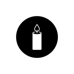Candle icon in black round