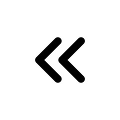 Obraz premium Left double arrow simple icon