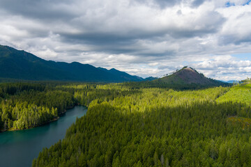 lake and mountains