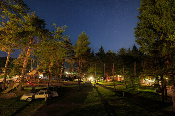 Camping place at night can offer mysterious views