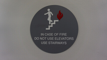 In case of fire warning sign