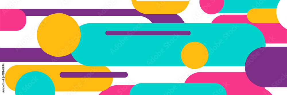 Poster vector banner with abstract lines and circles. dynamic motion