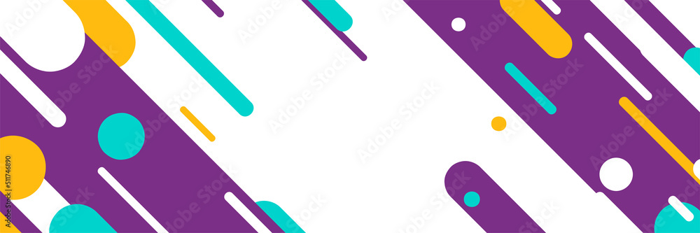 Poster vector banner with abstract lines and circles. diagonal dynamic motion