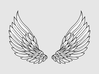 Obraz premium angel wings symbol vector illustration isolated on gray background