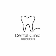 Obraz premium line art dental logo design
