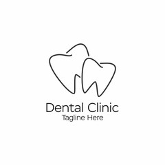 line art dental logo design