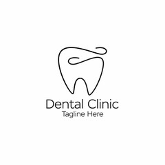 line art dental logo design