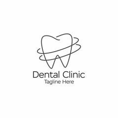 line art dental logo design