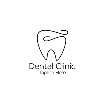 line art dental logo design