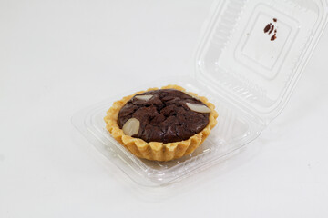 Chocolate Pie with Peanut Slices Photo in the Studio