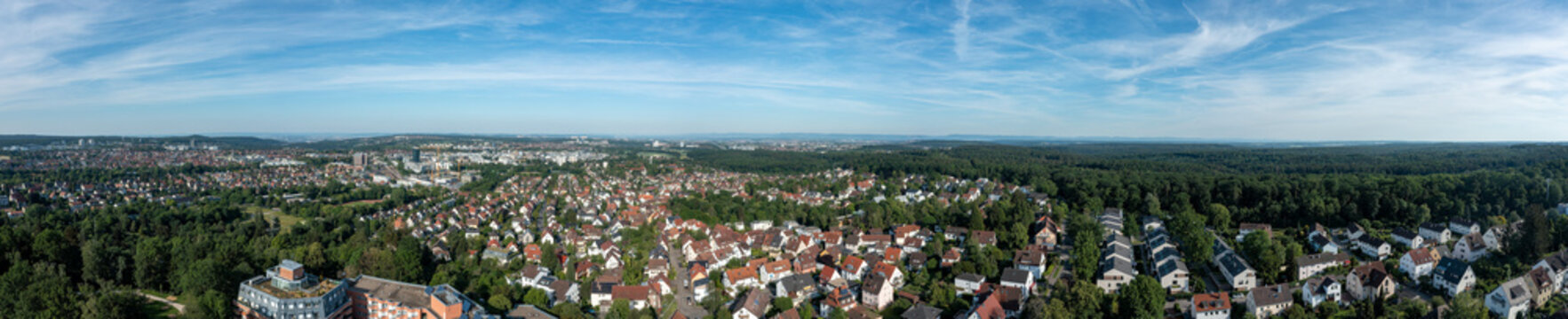 Panorama of Stuttgart Rohr, Vaihingen, D&uuml;rlewang, M&ouml;hringen