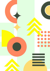 Obraz premium Mid century abstract contemporary aesthetic design set with geometric balance shapes, modern minimalist artprint.
