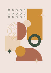 Naklejka premium Modern minimalist abstract aesthetic illustrations with geometric shapes. Contemporary wall decor. Collection of creative artistic posters.