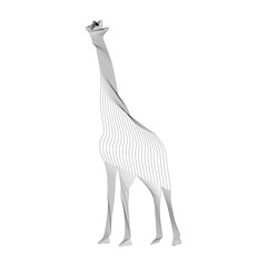 Silhouette vector illustration abstract line giraffe isolated on white background. African animal. The tallest animal