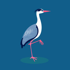 Obraz premium The heron stands on one leg