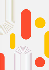 Vector illustration. Abstract poster set. Contemporary backgrounds. Mid century wall decor. Design elements for book cover, page template, print, card, brochure, magazine, poster. 60s, 70s graphic.