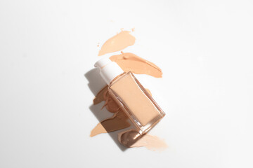 mockup of makeup powder foundation primer cc cushion concealer skin care bottle cosmetic tube of...