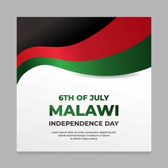Obraz premium Happy Independence day of Malawi, Waving flag of Malawi for independence day greeting card, Banner or poster of Malawi independence day celebration