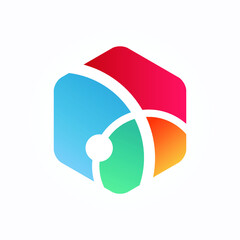 Obraz na płótnie Canvas Vector Creative design, Hexagon, Colorful, Teamwork, Technology logo. Geometric logo. Origami logo. Illustration 